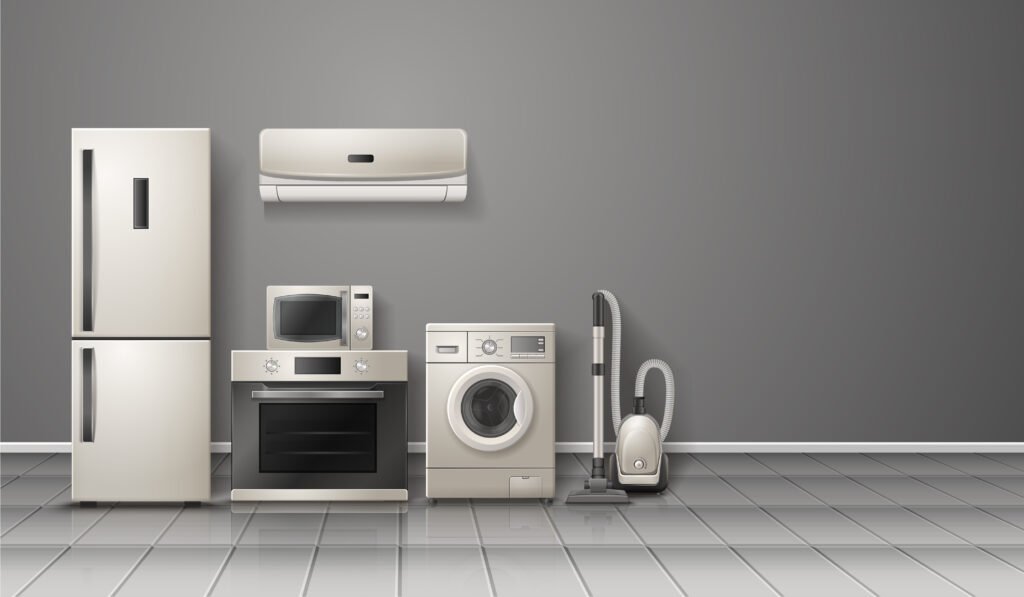 household appliances realistic composition